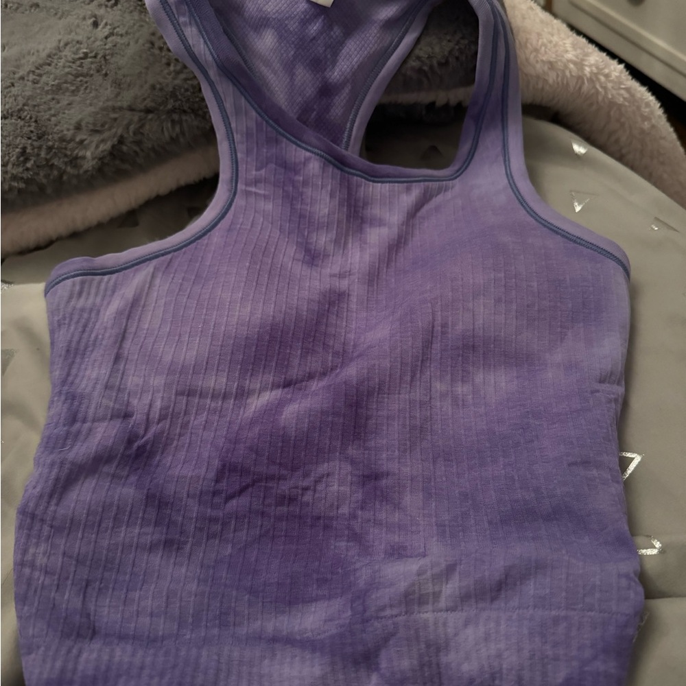 Purple Ribbed Tank Top